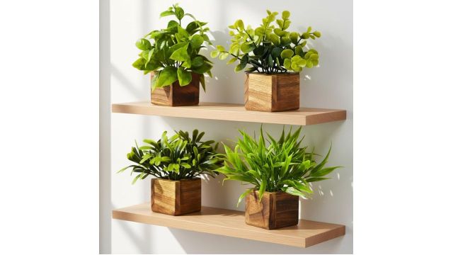 DecoreBugs Mini Potted Fake Eucalyptus Plants
