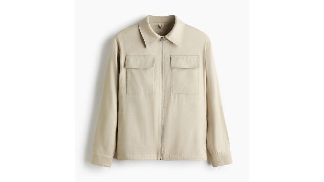 Easy-care Regular Fit Linen-blend Overshirt