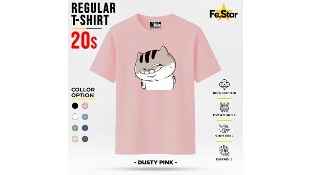 Fe.star Snaeky Cat Regular Tshirt Full Cotton Combed 20s