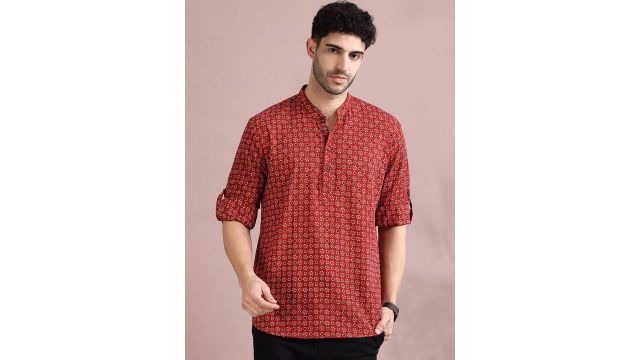 FILORI STUDIO Men Pure Cotton Ethnic Motifs Printed Kurta