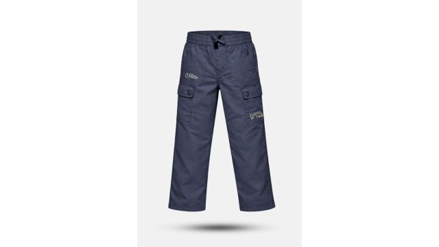 GINI & JONY Navy Solid Wide-Leg Trousers