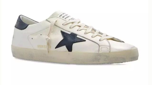 Golden Goose Men's Super-Star Night Blue Tab Sneakers