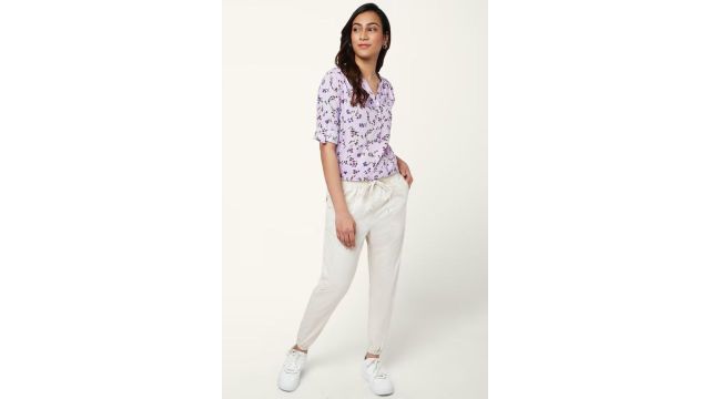 HONEY Lilac Printed V-Neck Tunic