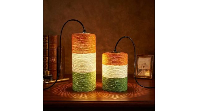 Indian Flag Inspired Hanging Lamps Set