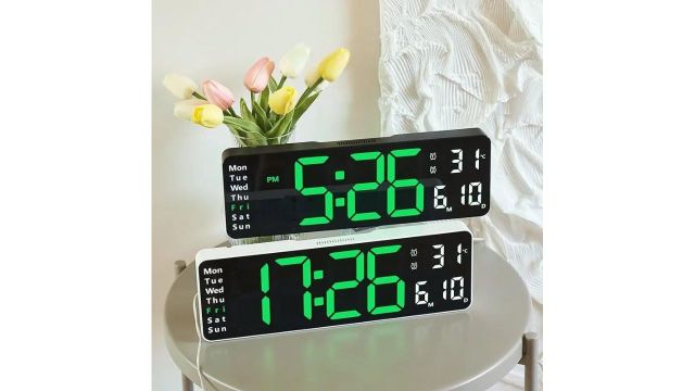 Large Digital Wall Clock with Remote Control