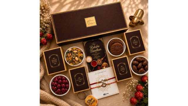 NutriSnacsBox Luxury Rakhi Brown Hamper