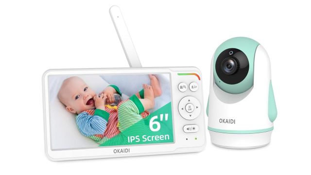 OKAIDI Baby Monitor with 6-Inch Screen