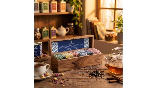 Octavius Dark Wood Assorted Tea Gift Box
