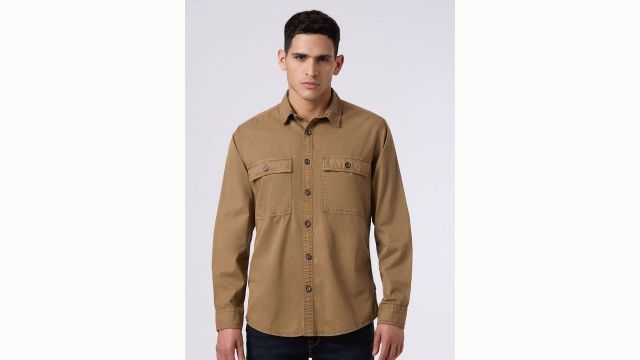 Pepe Jeans Men Solid Cotton Shirts
