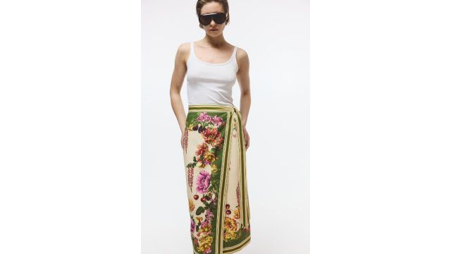 Printed Wrap Skirt