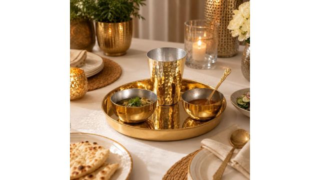 P•TAL Brass Dinner Set