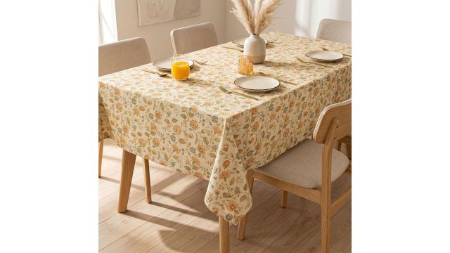 R Home Vintage Floral Chambray Table Cloth