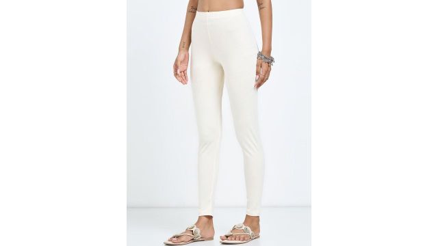 RANGMANCH BY PANTALOONS Women Cotton Blend Solid Ankle Length Leggings