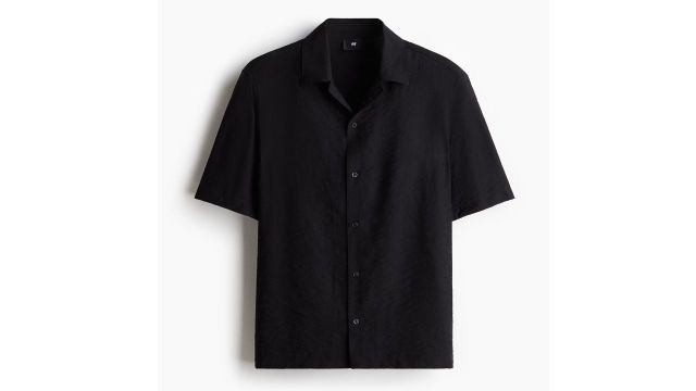 Regular Fit Jacquard-weave Resort Shirt