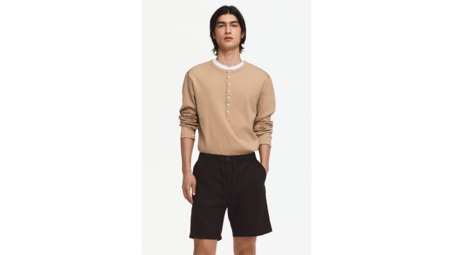 Regular Fit Linen-blend Shorts