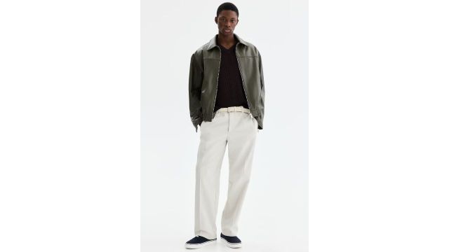 Relaxed Fit Cotton and Lyocell Tailored Trousers