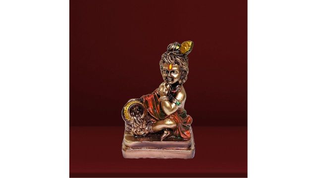 Resin Lord Krishna Makhan Chor Idol