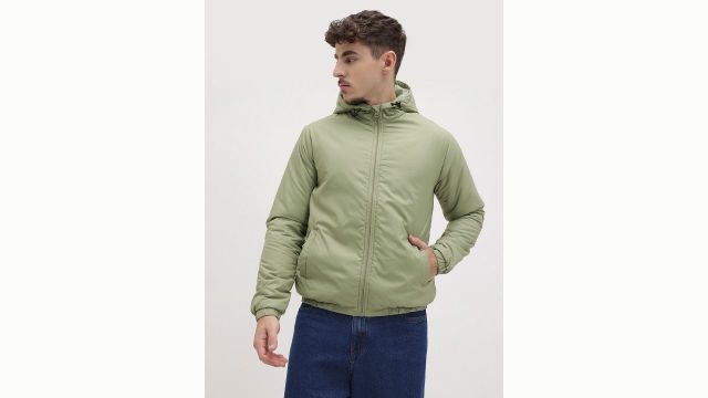 Roadster The Life Co. Men Solid Hooded Bomber Jacket