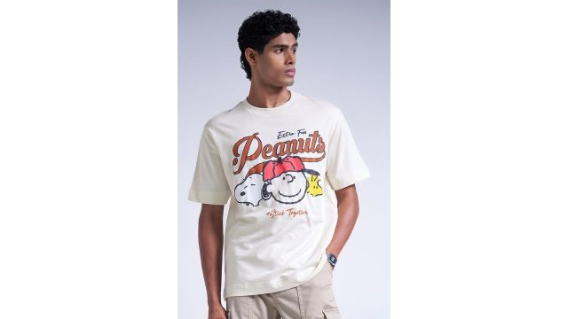 SF JEANS White Peanuts Graphic T-Shirt