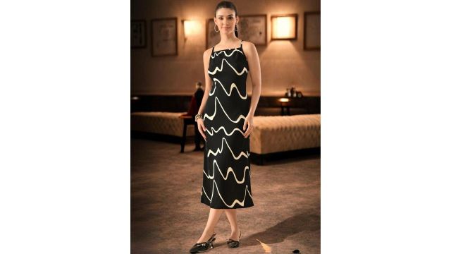 SFOTY Print Sheath Midi Dress