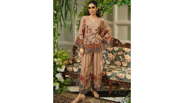 Sangria Women Beige Floral Printed Co-Ord Set