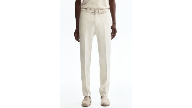Slim Fit Linen Suit Trousers