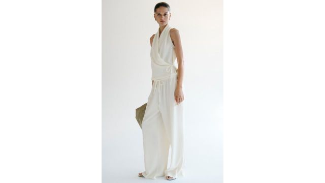 Textured Drawstring Trousers