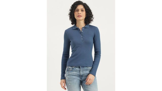 United Colors of Benetton Women Solid Polo Collar T-shirt
