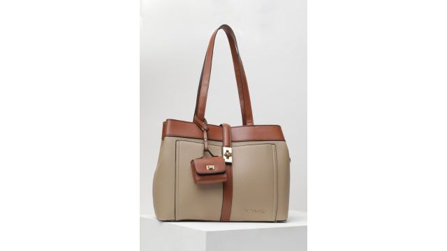 Van Heusen Beige Textured Tote Bag