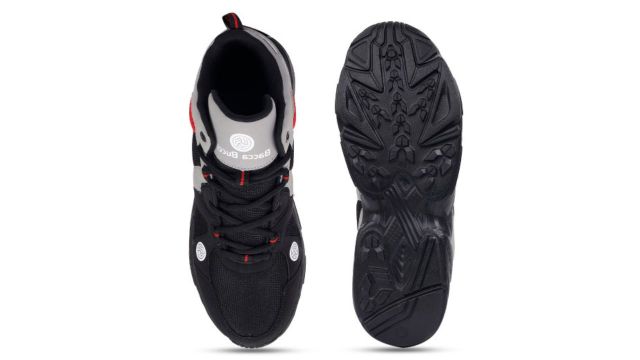 bacca bucci Men Grey Mesh High-Top Training or Gym Shoes