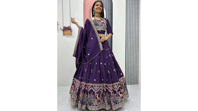 Moda Rapido Embroidered Semi-Stitched Lehenga & Unstitched Blouse With Dupatta