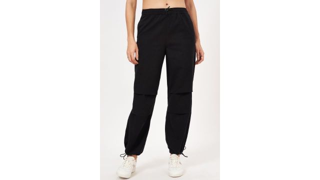 BARE DENIM Black Solid Casual Women Relaxed Fit Joggers