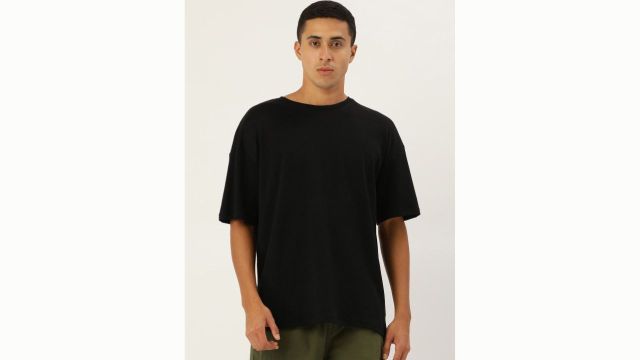 Bene Kleed Men Drop-Shoulder Sleeves Pure Cotton Oversized T-shirt