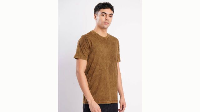 Bene Kleed Men Round Neck Acid Wash Regular Fit Cotton T-shirt