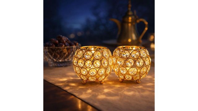 CentraLit Pack of 2 Crystal Tea Light Holders