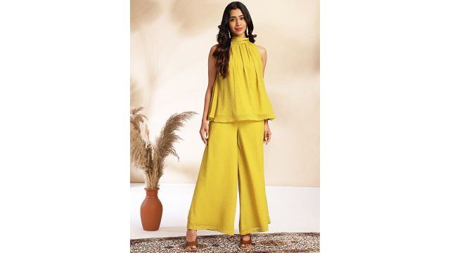 Janasya Dobby Self Design Co-Ord Set