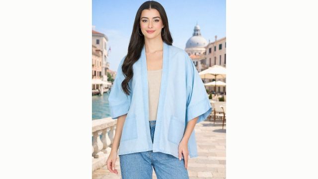 DressBerry Women Denim Blue Shrug