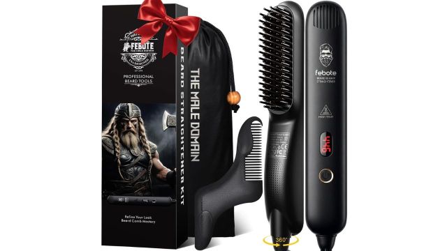 FEBOTE Beard Straightener Brush