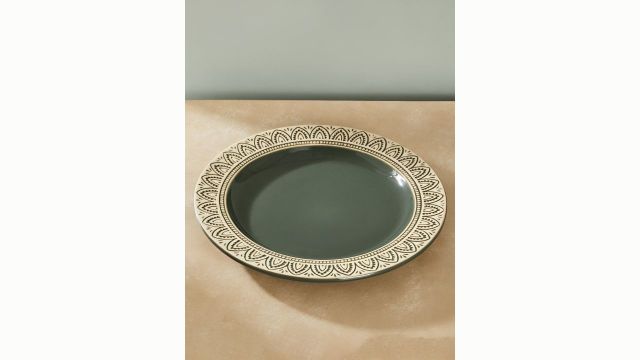 Fabindia Leela Green Ceramic Dinner Plate