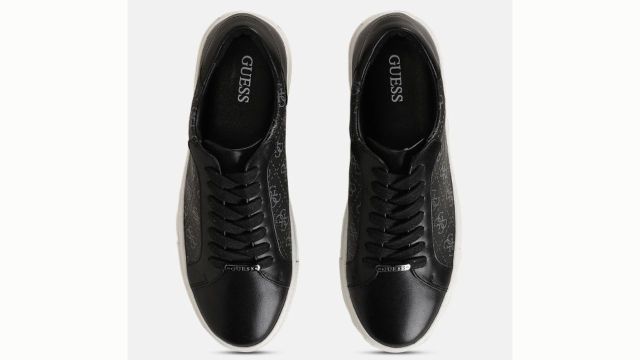 GUESS Men Printed Leather Sneakers