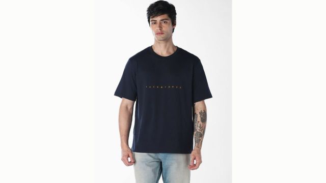 Jack & Jones Men Brand Logo Printed Boxy T-shirt