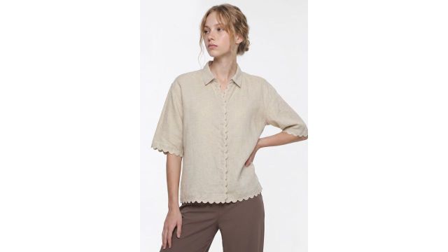 Kraus Beige Solid Regular Fit Shirt