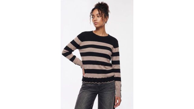 Kraus Black Striped Regular Fit Top