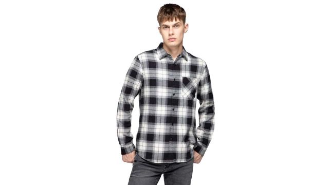 Lee Cooper Black Checked Casual Full Sleeves Shirt Collar Men Regular Fit Casual Shirts