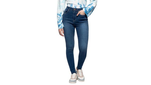 Lee Cooper Medium Blue Solid Ankle Length Casual Women Skinny Fit Jeans