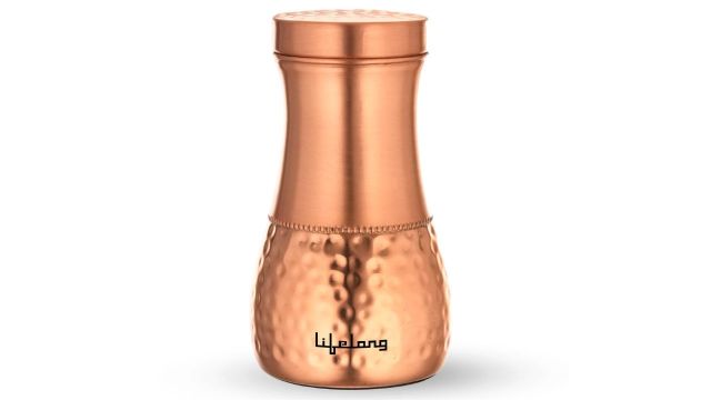 Lifelong 700ml Copper Bedside Water Bottle