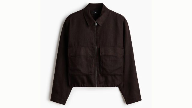 Linen-Blend Zip-Through Overshirt