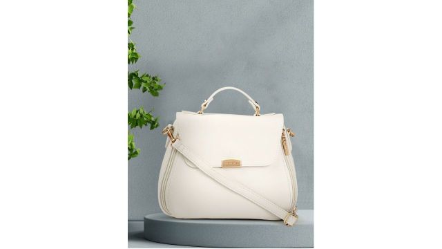 Lino Perros White Solid Satchel