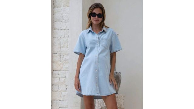 Luna Denim Shirt Maternity Dress