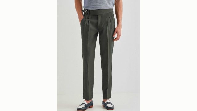 MANCREW Men Tailored Wrinkle Free Pleated Gurkha Pants